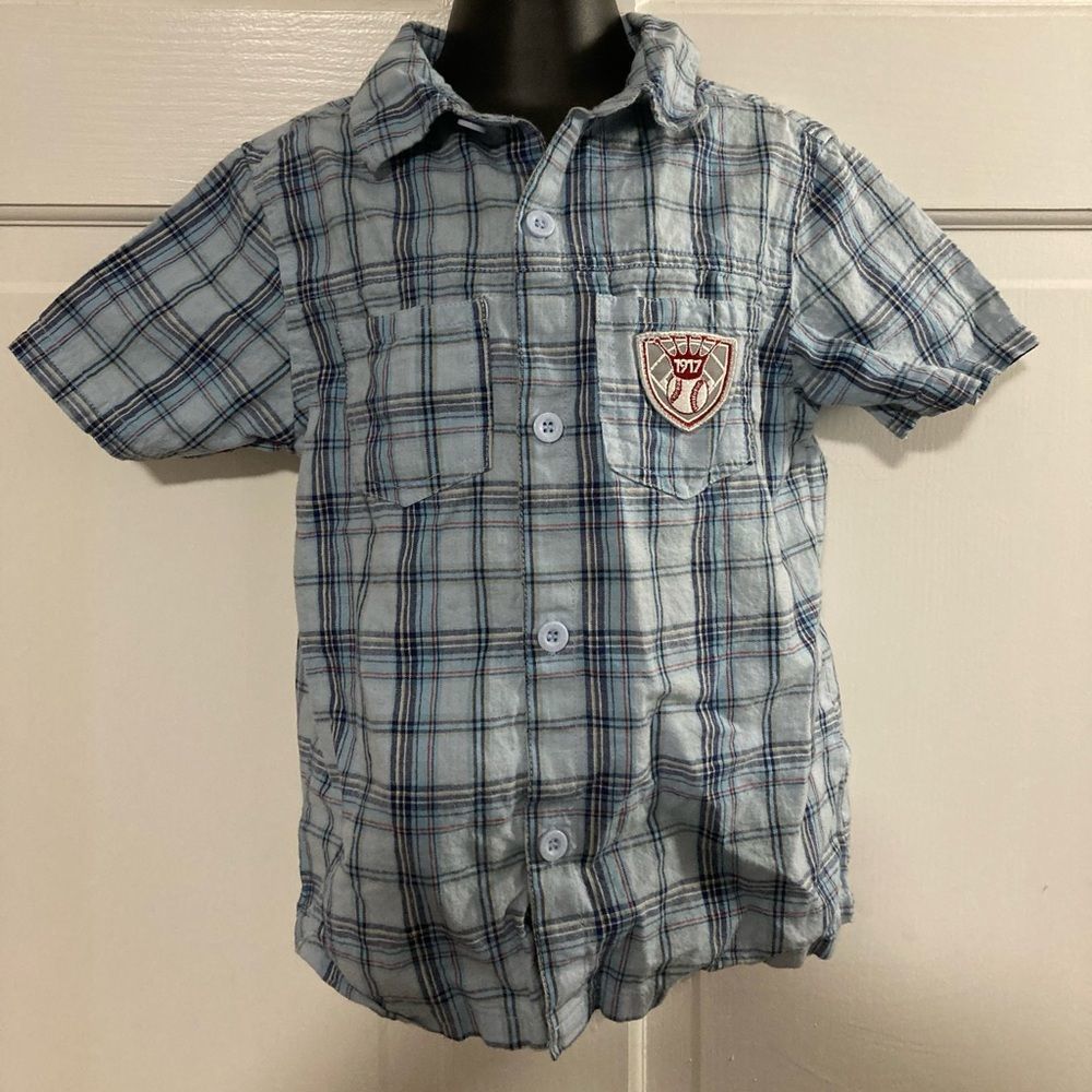 Boys blue button down shirt 4T